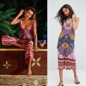 Free People Colorful Patterned Jumpsuit